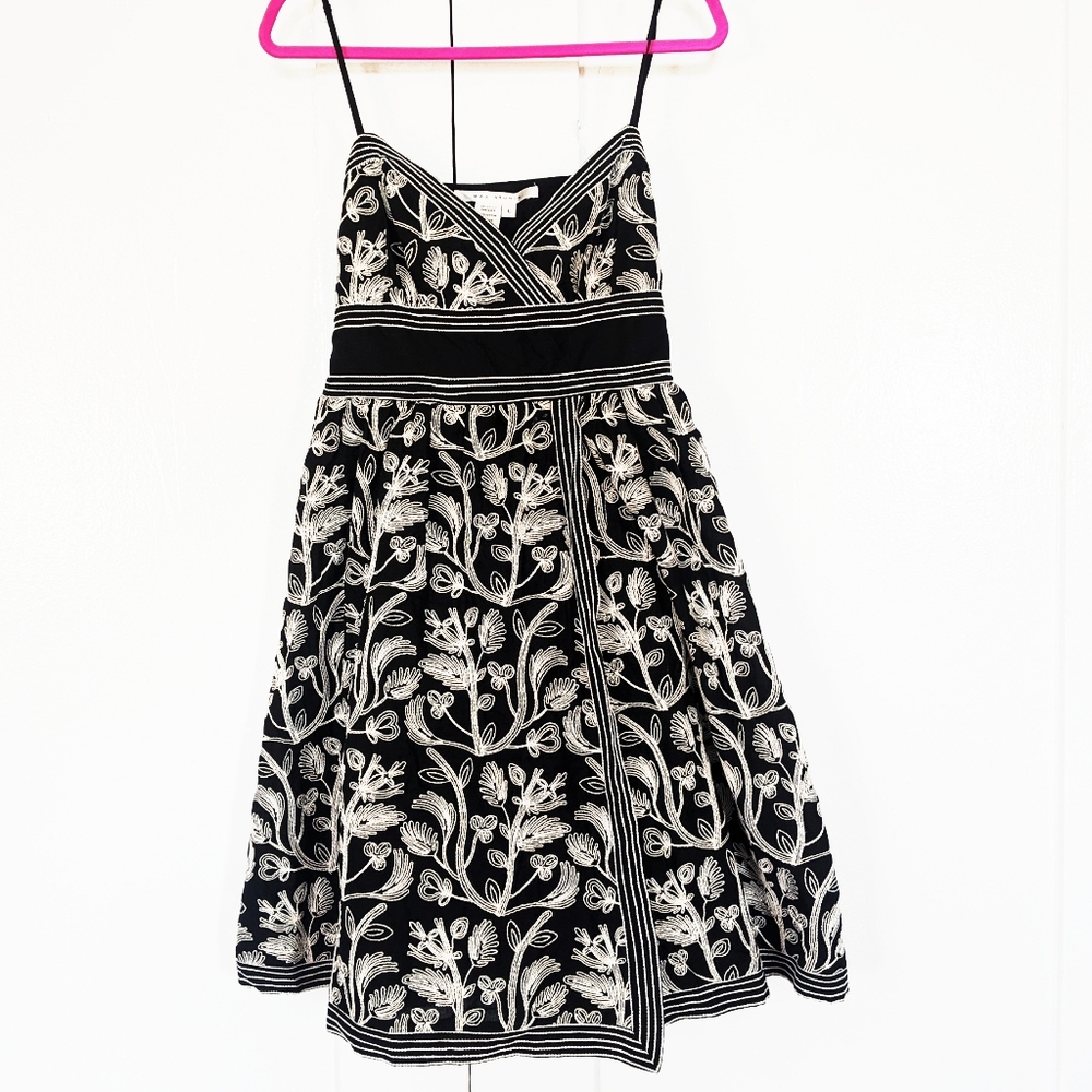 Max Studio Black/White Embroidered Dress